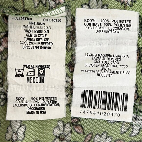 VTG Y2K Speechless Floral Spaghetti Strap Smocked Empire Waist Babydoll Top M - Picture 14 of 15